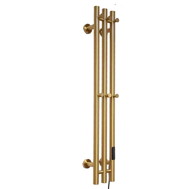 Intelligent Electric Towel Rack Bathroom Vertical Heating Towel Bar with Hook Golden Graffiti Timing Constant Temperature