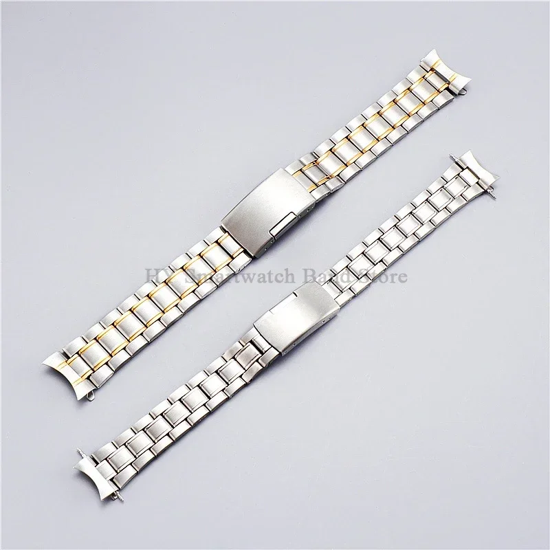 Curved End Metal Watch Band 20mm 22mm for Men Women Stainless Steel Universal Bracelet Replacement Watchbands Accessories image 2
