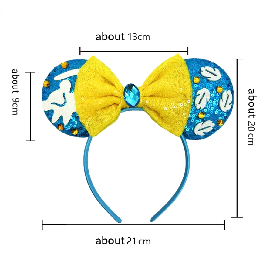 Lilo Stitch Mickey Mouse Ears Headbands Women Party Hair Accessories Cartoon Headband for Girls Kids Sequins Bow Hairband