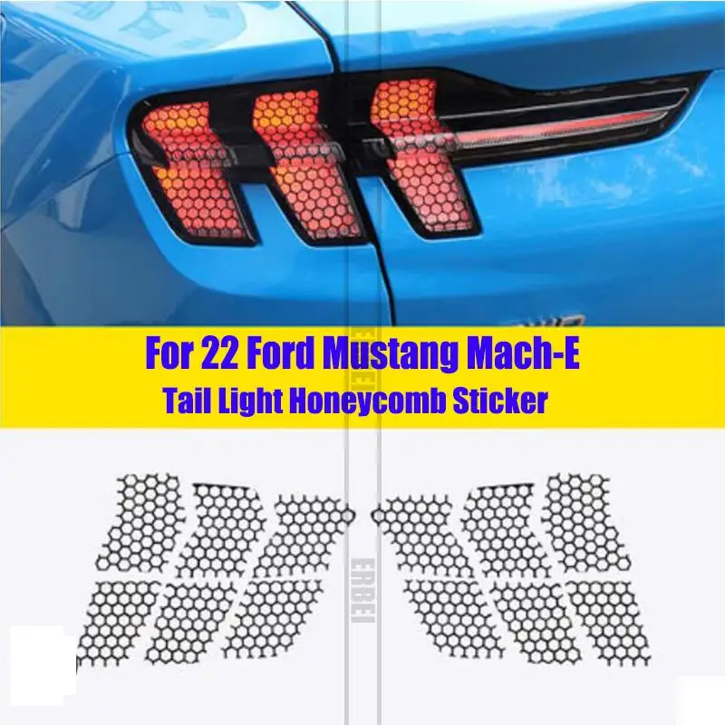 For 22 Ford Mustang Mach -E Tail Light Film, Personalized Tail Light Honeycomb Sticker