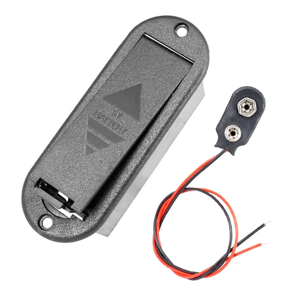 Hot Sales Guitar Bass Active Pickup 9V Volt Battery Cover Case Holder Plastics With Adapter Cable Guitarra Replace Accessories