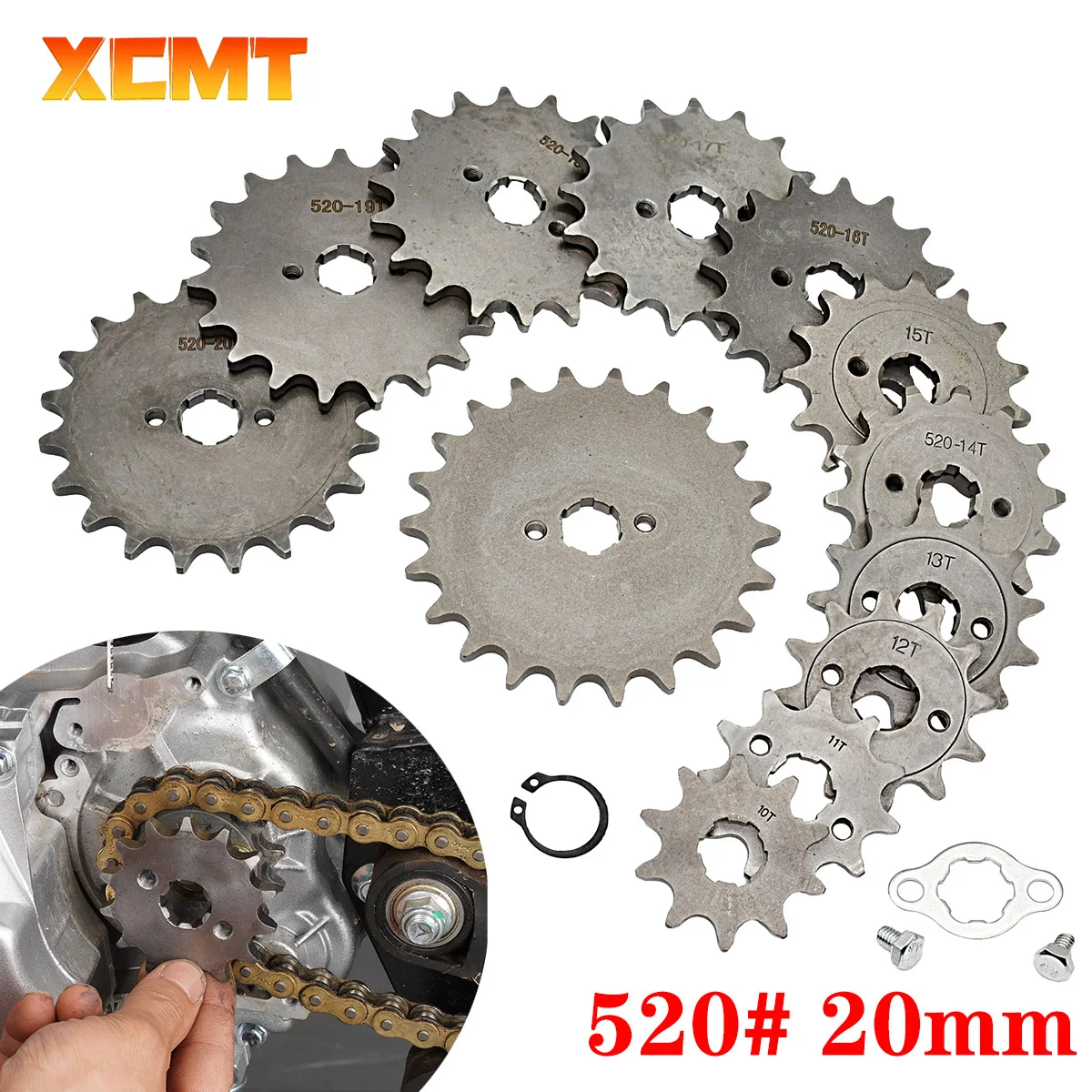 Передняя Звездочка двигателя 520 # Chain 20 мм 10T - 21T для Loncin Zongshen Lifan Shineray 150 200 250cc ATV квадроцикла мотоцикла