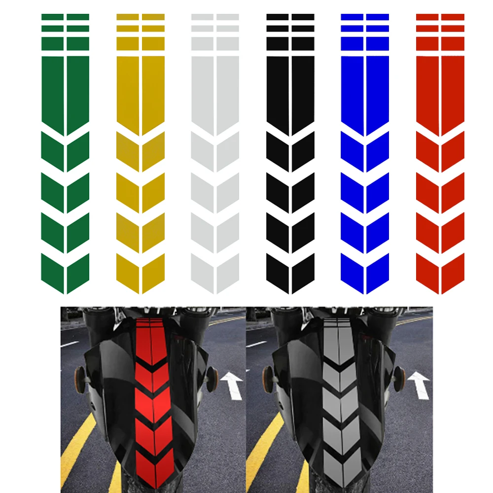 

Motorcycle Arrow Stripe Stickers Fender Paste Universal Waterproof Oilproof Reflective Motorbike Tape Decal Moto Accessories