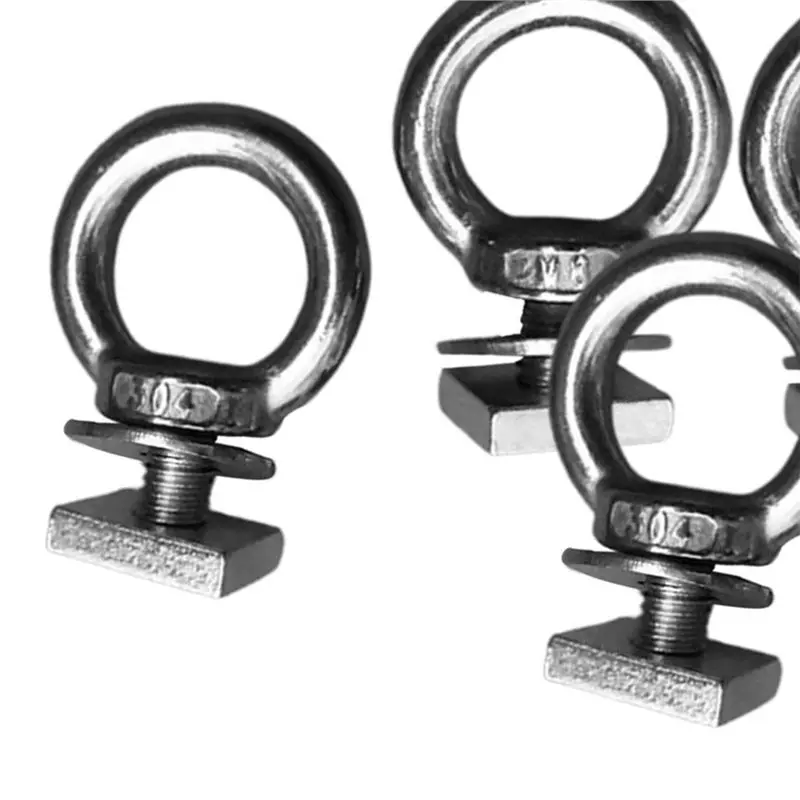 A09E-4 Pcs Heavy Duty Eye Bolt Tie Down Rings M8 Thread Dia For Roof Racks & Boxes