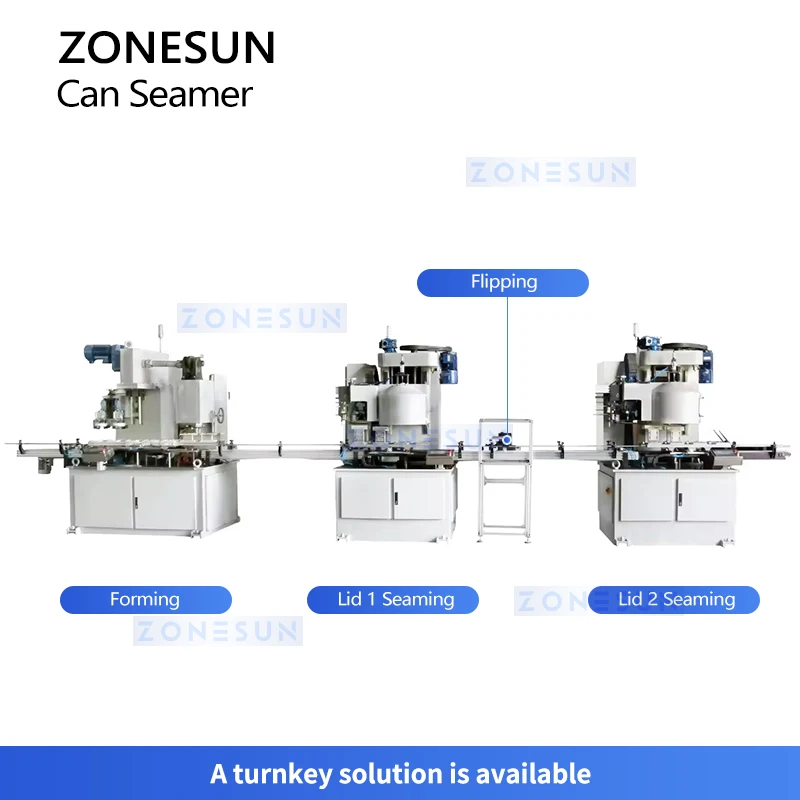 آلة إغلاق علب الصفيح الأوتوماتيكية من Zonesun ، آلة خياطة العلب ، معدات خياطة العلب ذات الحجم الكبير ،