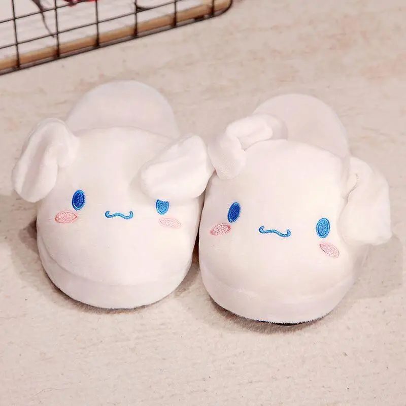 

Cartoon Ears Moving Cotton Slippers Warm Up Thick Female Bag Heel Cute Going Out Dorm Winter Couple Cute Cartoon Holiday Gift