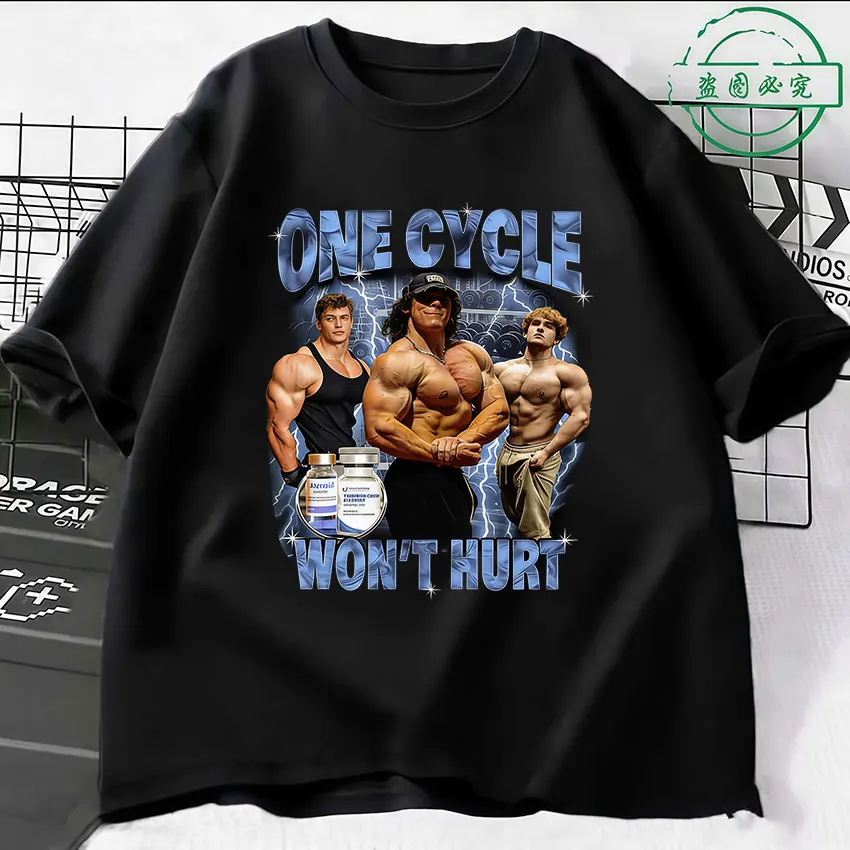 

Забавная футболка с мемами для бодибилдинга One Cycle, мужские и женские модные хлопковые футболки большого размера, повседневные футболки высокого качества с круглым вырезом