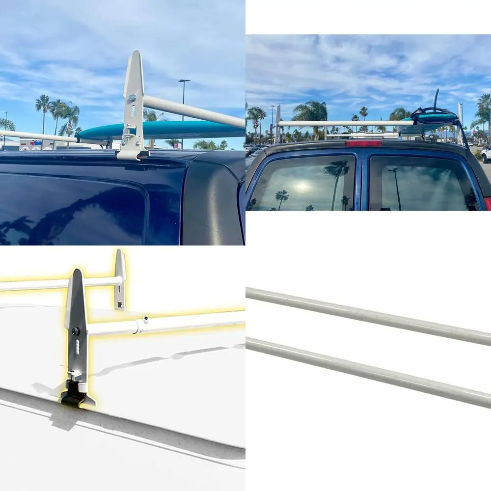 

500 lbs Capacity White Gutter-Mounted Van Rack