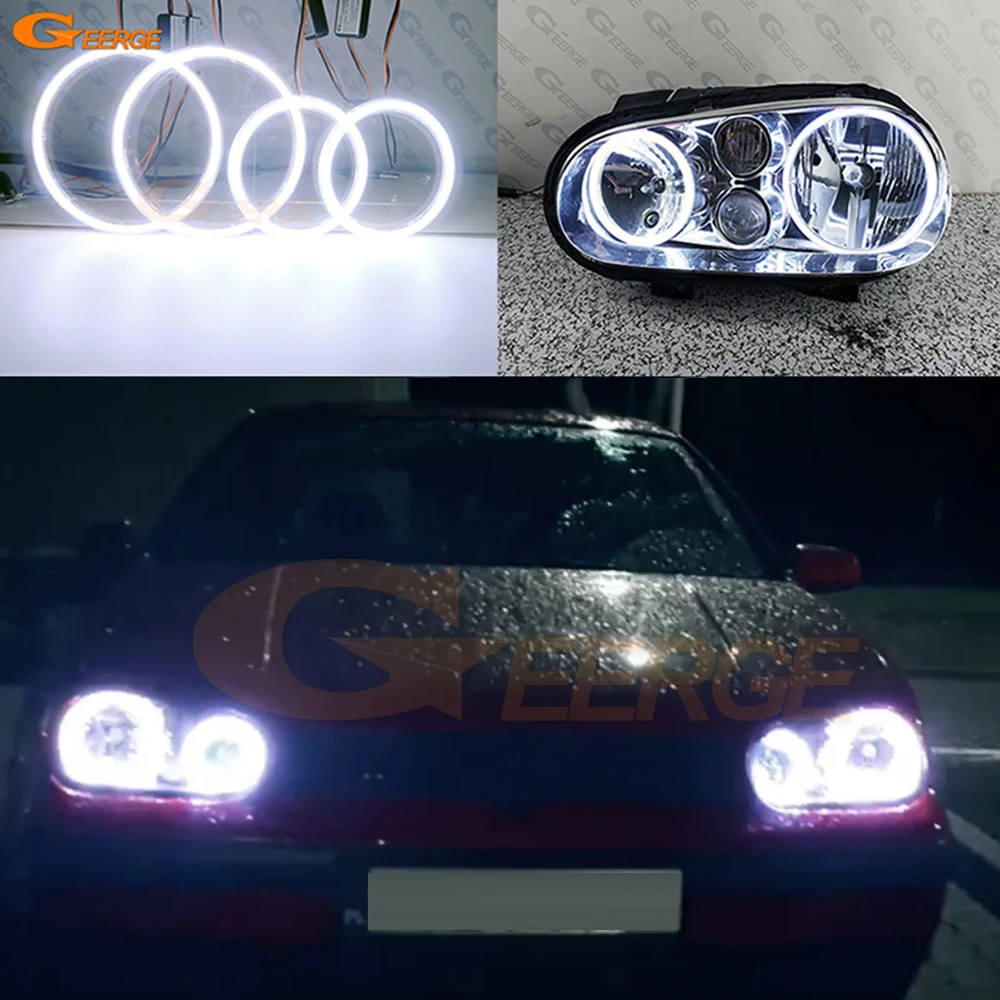 

Для Volkswagen VW Golf MK4 R32 GTi VR6 CABRIO A4 Отличный дневной свет Ультра яркий COB Led Angel Eyes Kit Halo Rings