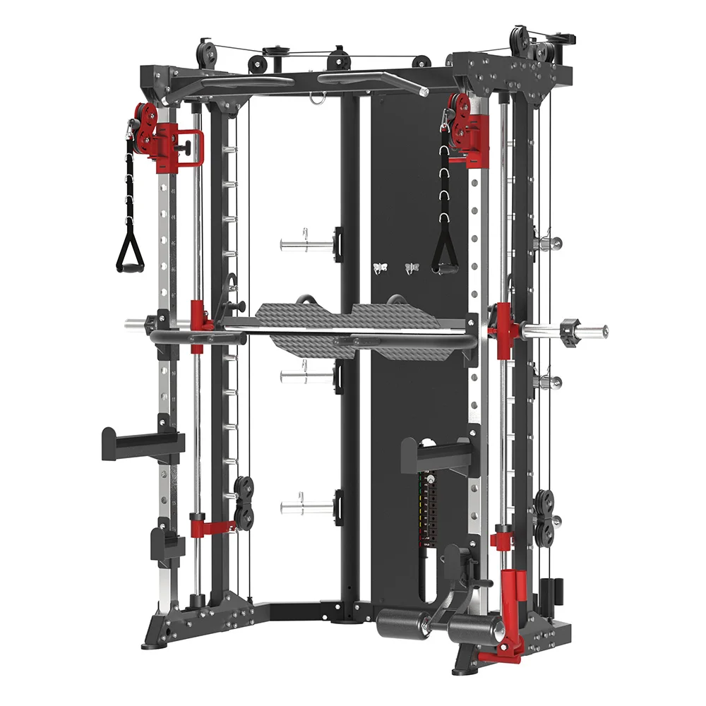 

Wholesale Multi Functional Home Gym Equipment Pull up Bar Pulley Cable Smith Multifunctional Power Rack Smith Machine