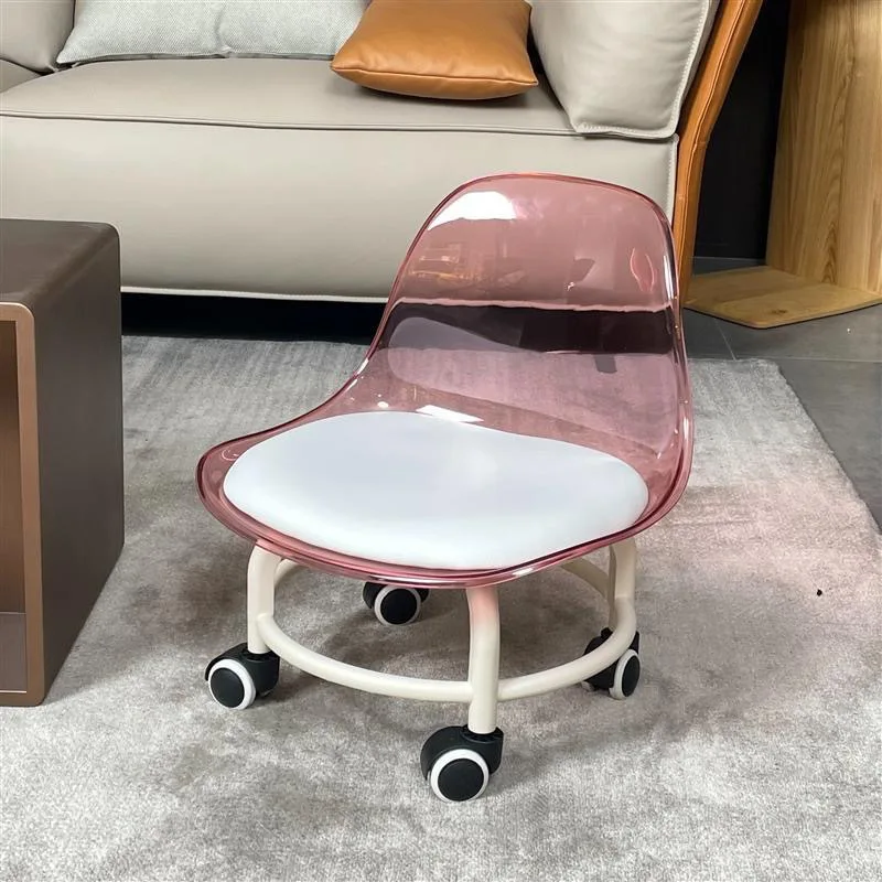 Transparent household small stool lazy roller skating stool rotating toddler