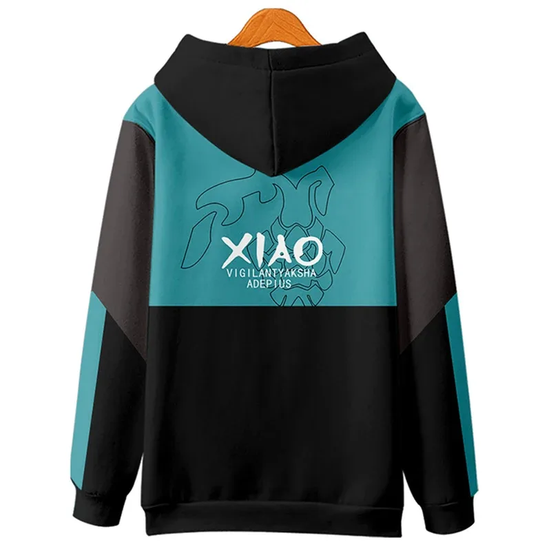 

Cosplay Anime Game Genshin Impact Xiao Hoodie Xiao Cosplay Costume Unisex 3D Printed Skull Hooded Fashion Coat for Spring A 72th