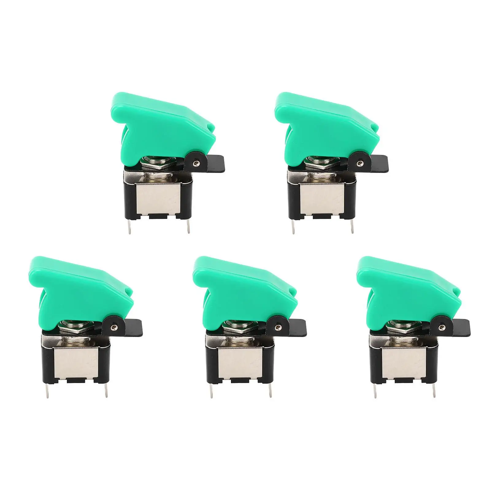 5 Pcs 2 Pin Alloy Toggle Switch, High Conductivity Anti-Oxidation with Cover, DC 12V Electrical Switch