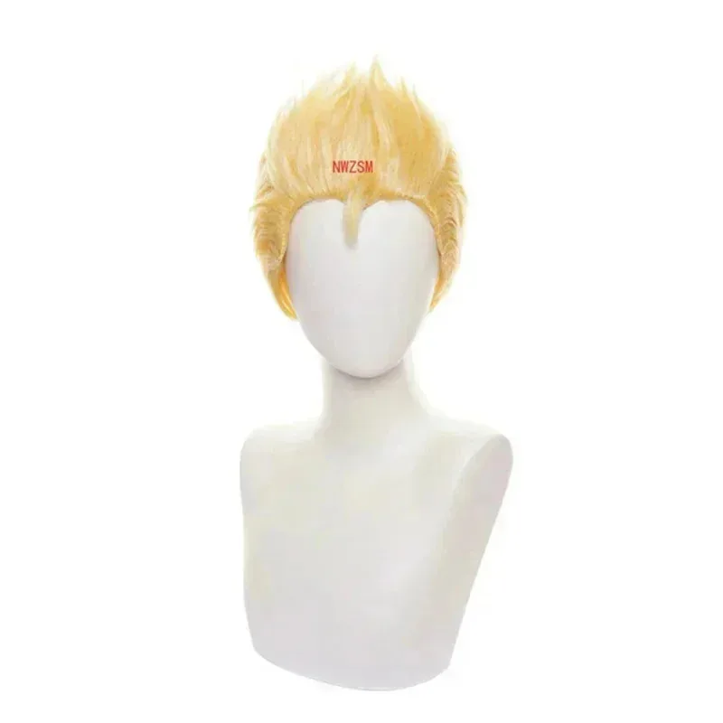 Hanagaki Takemichi Golden Short Wig Cosplay Costume Tokyo Revengers Heat Resistant Synthetic Hair Carnival Party Wigs
