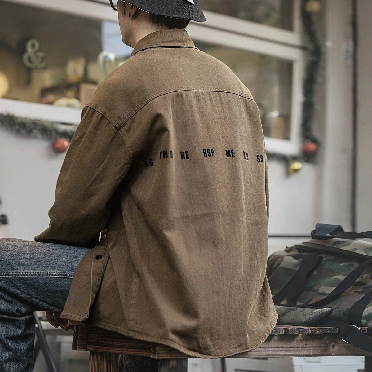 Spring and Autumn's new high-end retro heavyweight workwear shirt, men's long-sleeved pure cotton shirt, casual jacket