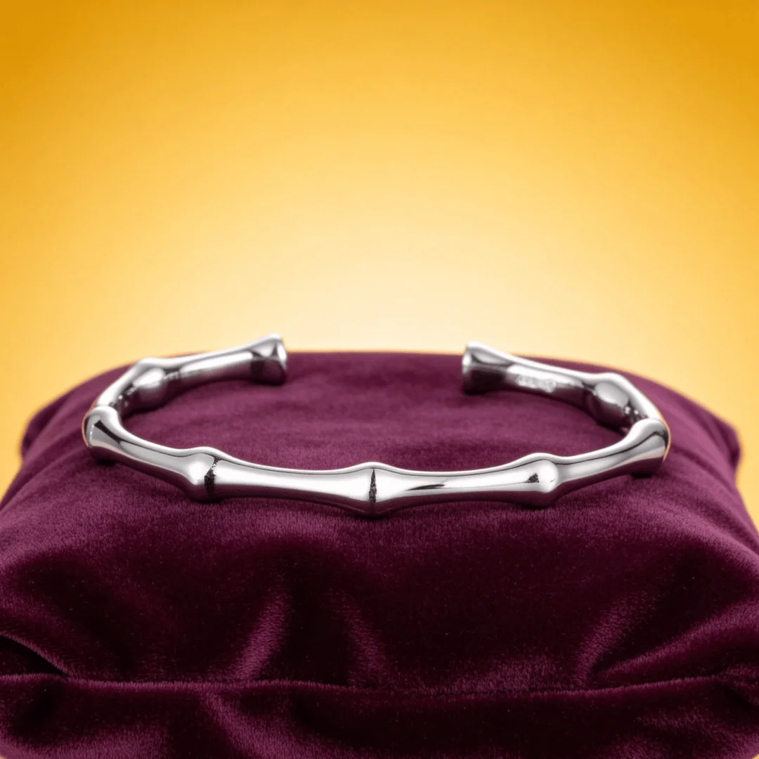 Heiß begehrtes Geschenk für Mädchen, Frauen und Kinder: Hochwertiges 925er Sterlingsilber Bambus-Armreif im europäischen Stil, modischer Schmuck.