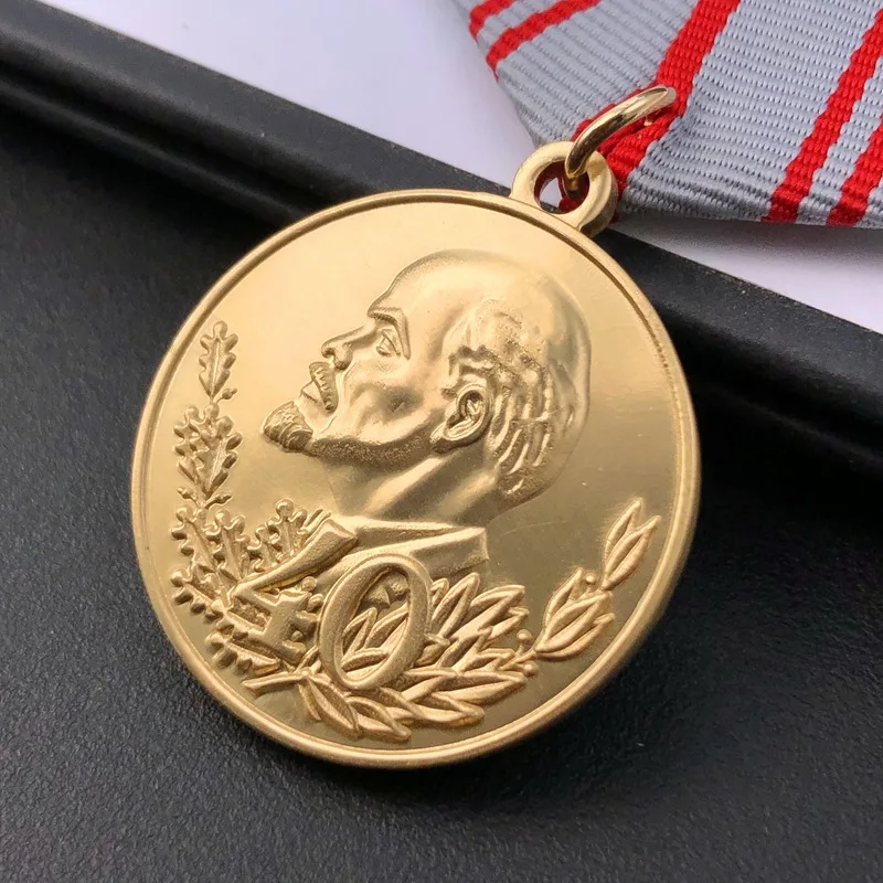Wholesale Soviet Union 40th Anniversary Medal, Foreign Honor Medal, Lenin Memorial Medal, Russian Metal Brooch Pendant view 5
