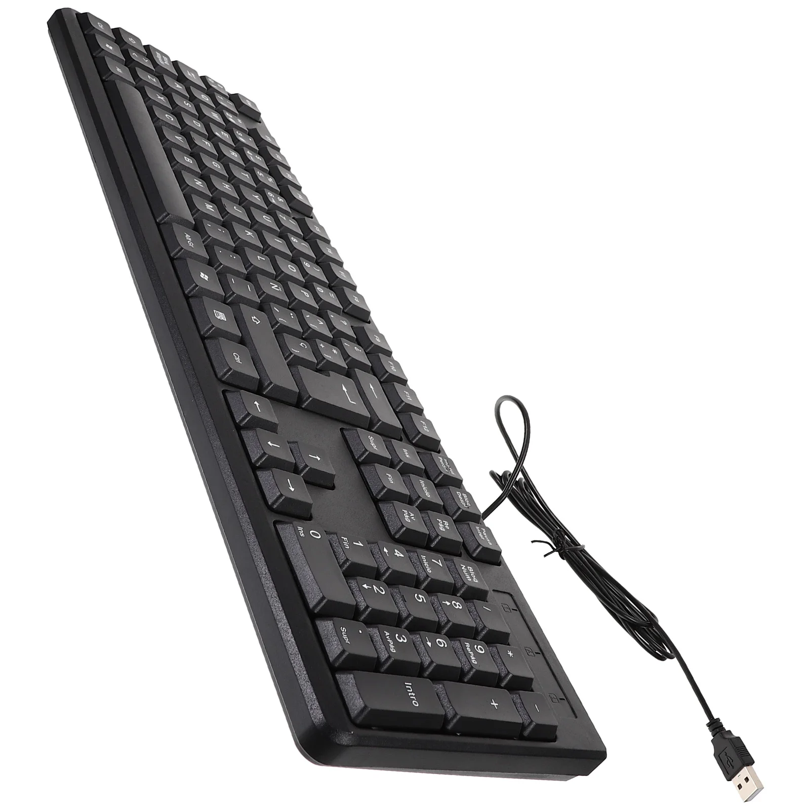 

1 Set Mouse Combo Full Size Wired Keyboard With Number Pad Quiet Keyboard Mouse For Laptop Home Office Use Computer Peripheral