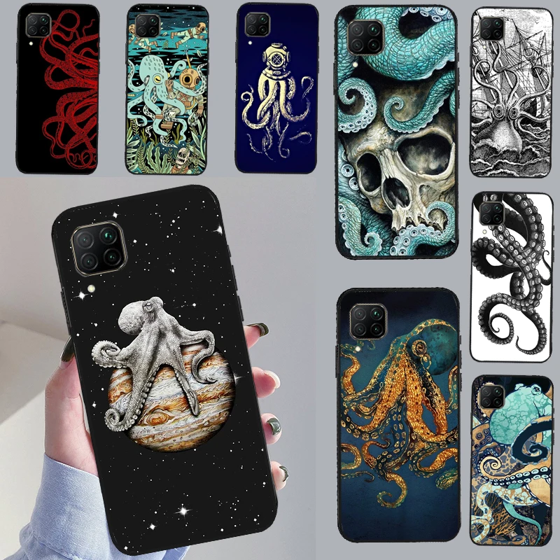 Marine Life Ocean Octopus For Honor Magic 5 Pro 50 70 90 X8 X7a X9a Huawei P Smart Nova 9 5T P60 P40 P20 P30 Lite Case