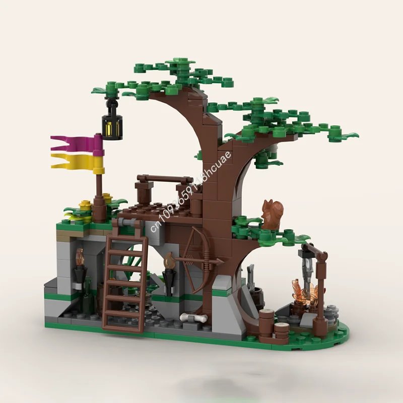 290개 MOC 수호자 숲 성 모델 블록 DIY 어린이 공예 장난감 건축 모듈 창의적인 크리스마스 선물