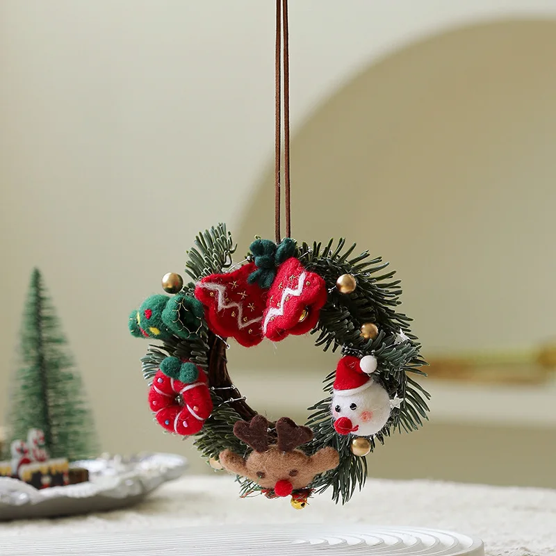 Christmas Garments Finished Christmas Decoration Wall Hanging Flower Art Door Hanging Decorations Pendant Scene Layout