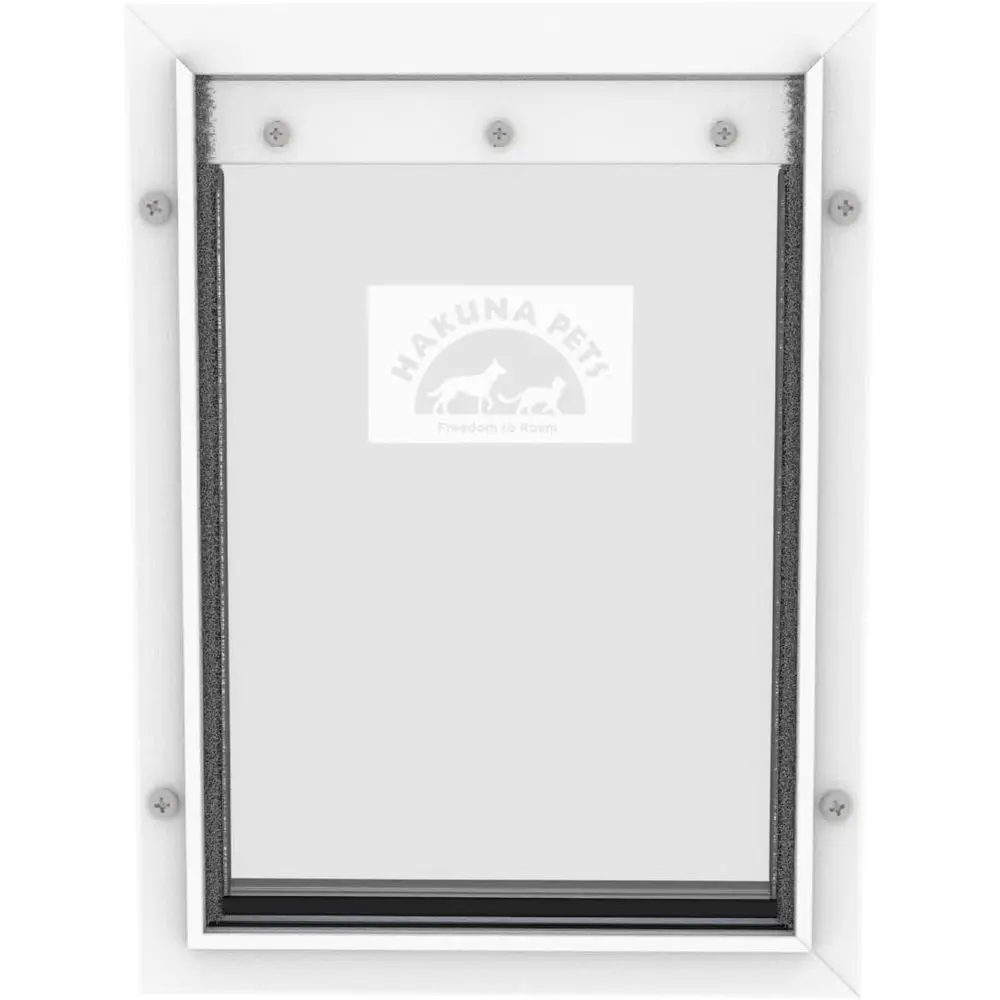 Pet Door with 2-Way Locking Panel for Cats and Dogs, Medium, White, Doors and Walls up to 2.8 Thick