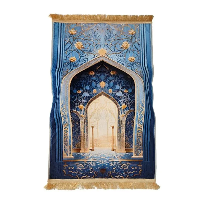 Living Room Prayer Rug Velvet Soft 8cm Thick Non Slip Floor Mat Modern Style