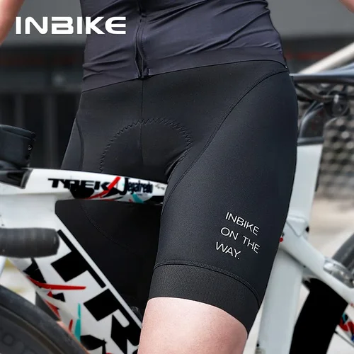 Imagen 2 del producto INBIKE-pantalones cortos con pechera para ciclismo para mujer, medias con pechera para montar en bicicleta de montaña y carretera, pantalones acolchados, ropa para ciclismo de secado rápido