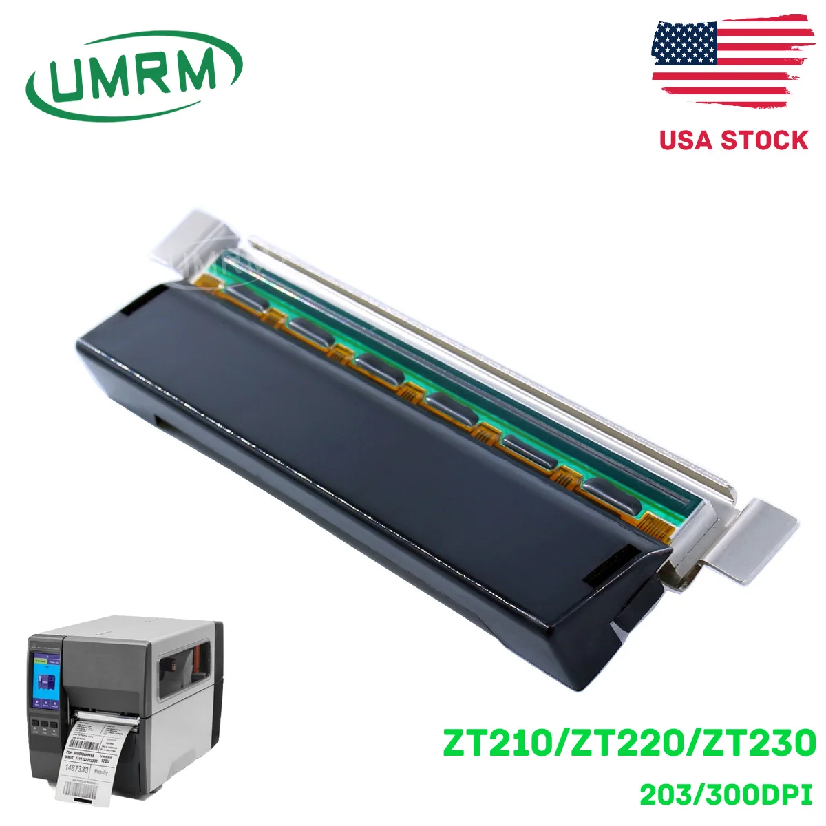 

UMRM Printhead for Zebra ZT220/ZT230 203dpi/300dpi Thermal Barcode Label Printer Printing Machine Part P1037974-010/P1037974-011