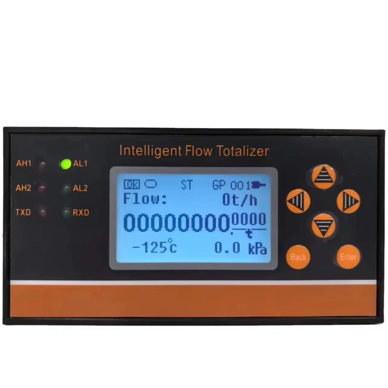 

Air industrial flow rate totalizer with RS485 communication and 4-20mA current output to read flow meter data