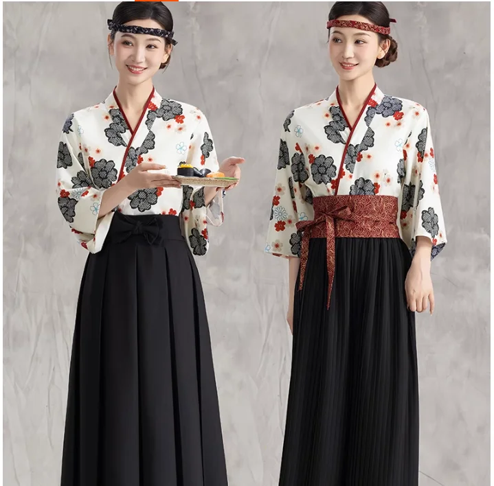 Japanese Style High-End Work Kimono Cuisine Sushi Restaurant Set