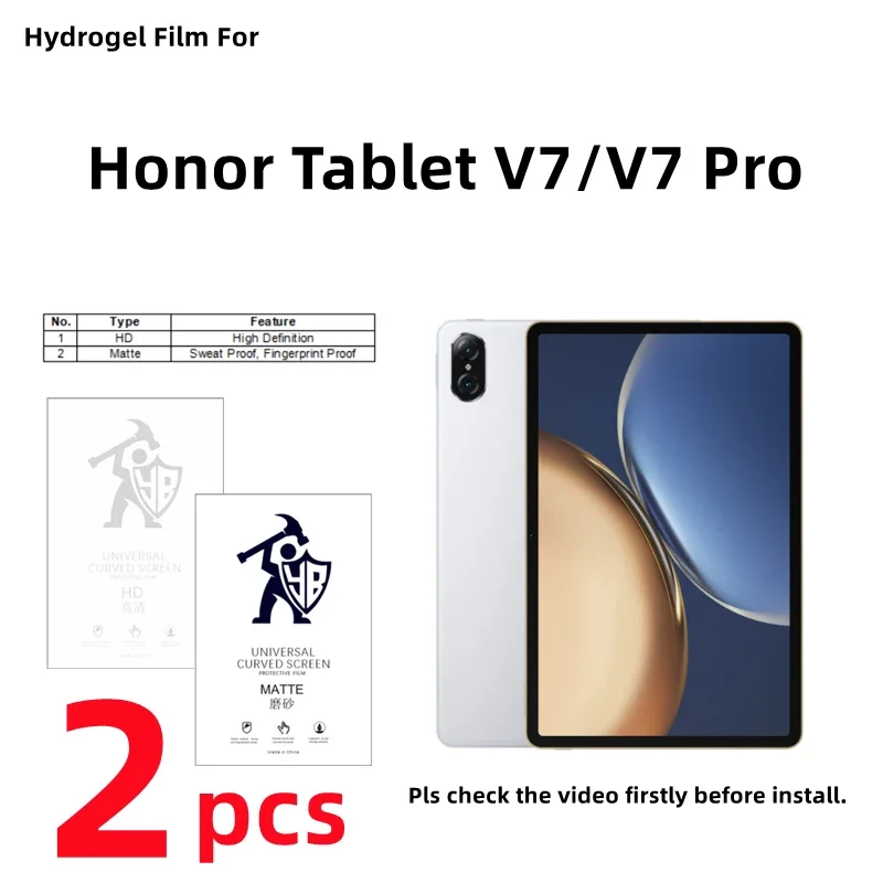 

2pcs HD Hydrogel Film For Honor Tablet V7 Pro Matte Screen Protector For Honor Tablet V7 Clear Full Cover Protective Film