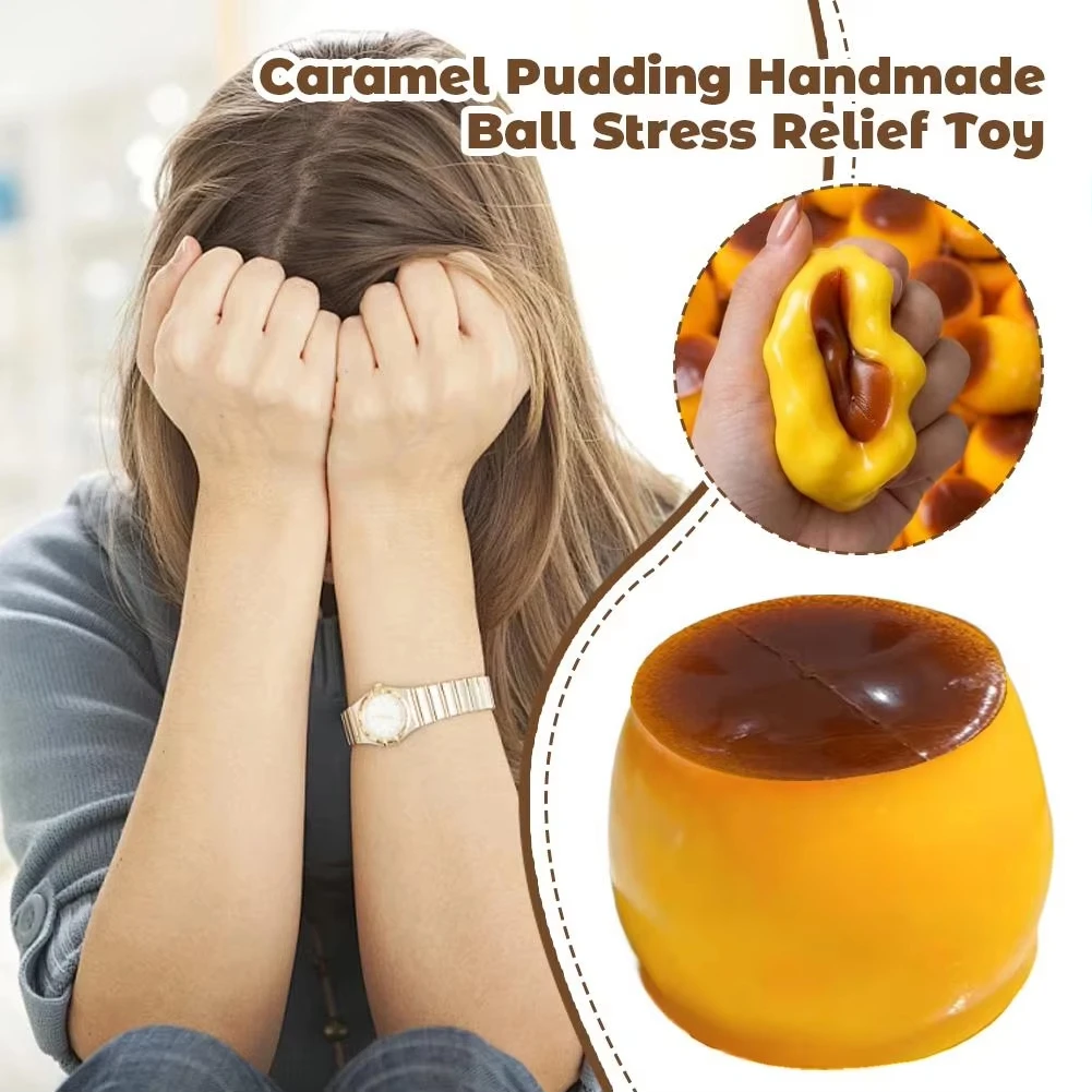 Handgefertigter Knuspriger Pfirsich-Mango-Orangen-Pudding Stressball, Knautschspielzeug, Knuspriges und Weiches Lebensmittelspielzeug, ASMR Sensorisches Stressabbau-Spielzeug – Detail 26