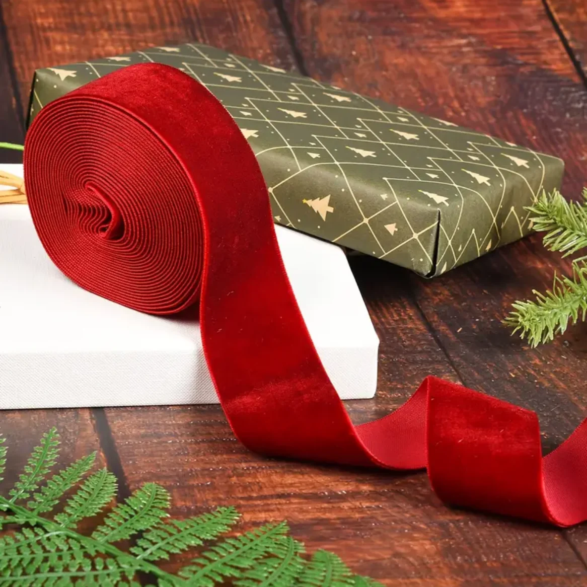 5 Yards/Lot 6mm-40mm Einseitiges Samtband für DIY-Bastelarbeiten, Geschenkverpackung, Hochzeits- und Weihnachtsdekoration, Nähzubehör – Detail 6