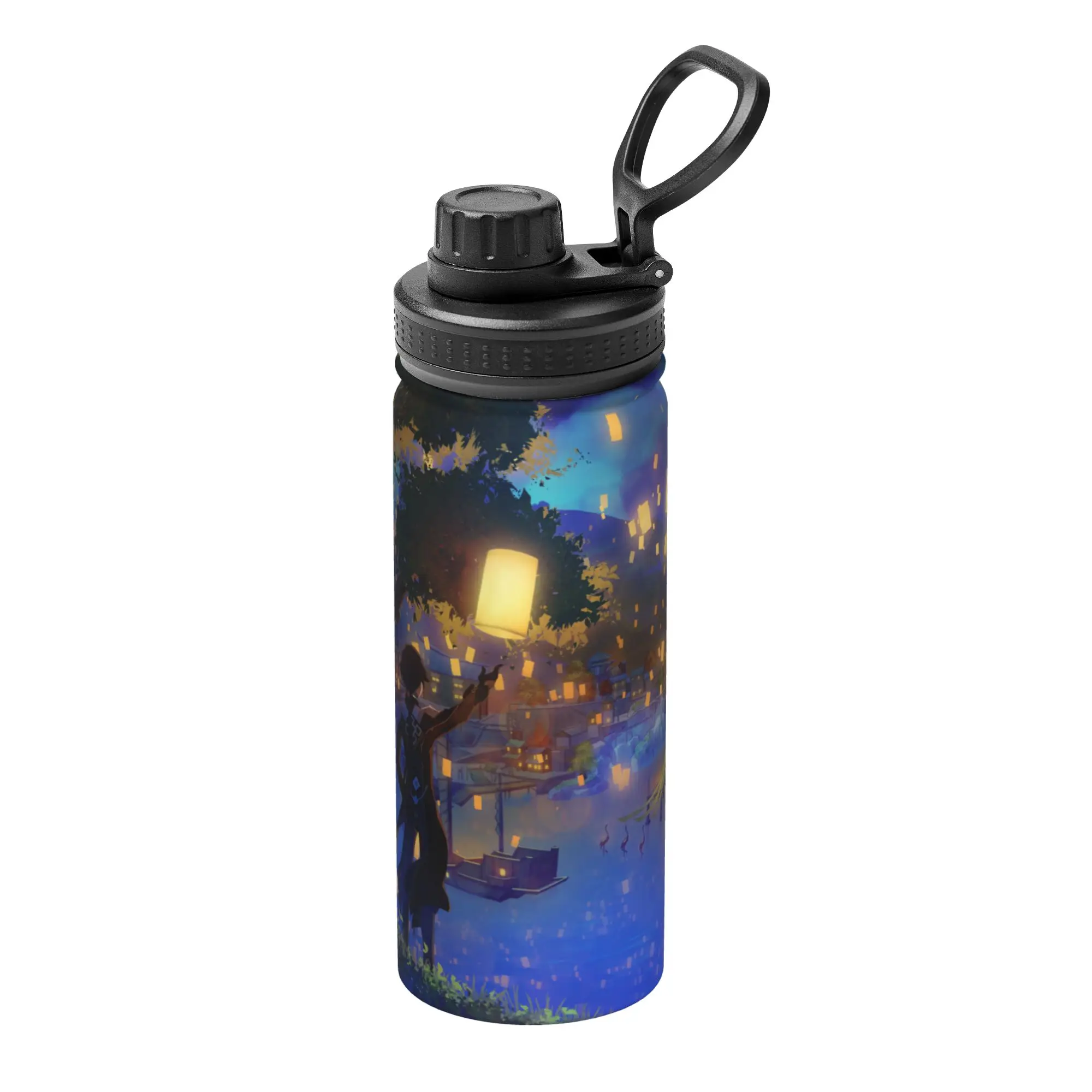 Genshins Impact 18OZ Sports Insulated Kettle Anime Manga Thermal Cup Vacuum Flask Double Wall Mug Hot Cold Drink