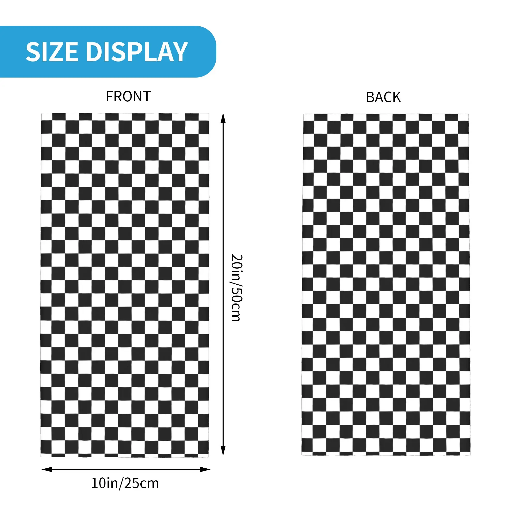 Custom Racing Checkered Motor Neck Gaiter Women Men Windproof Winter Bandana Scarf for Cycling