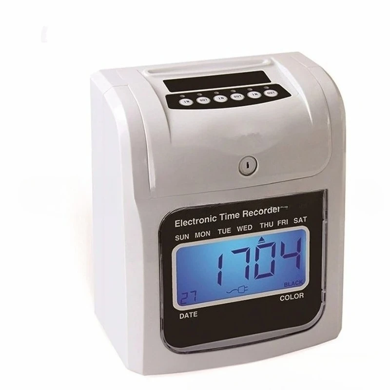 Dual Color Printing LCD Time Clock Punch Card Machine, S-960 Compatible, Export-Specific Attendance Device