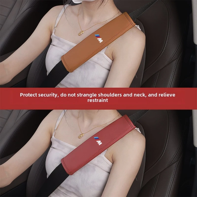 

Car Leather Safety Belt Shoulder Covers For BMW M5 M4 M3 F20 F40 F22 F30 E90 F32 F10 F06 F07 F46 E60 Z4 G20 F15 F16 G30 X1 X3 X5