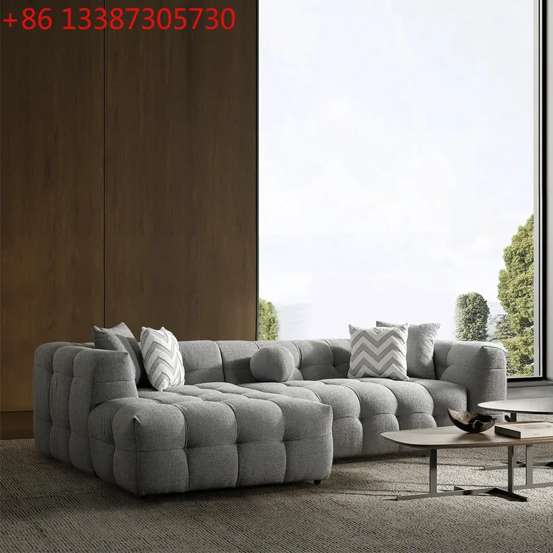 

Французский ретро диван из овечьей шерсти, зефир, легкий роскошный угловой диван в скандинавском кремовом стиле