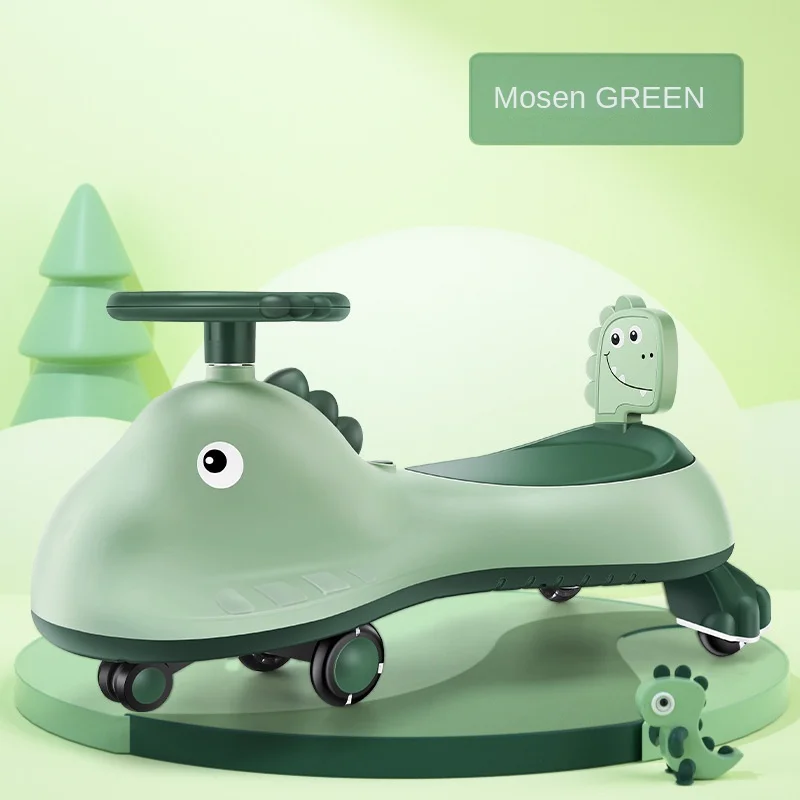 Cycling City Children's Twist Car Anti-rollover Universal Wheel Scooter Children's Small Dinosaur Toy Car With Music Swing Yo