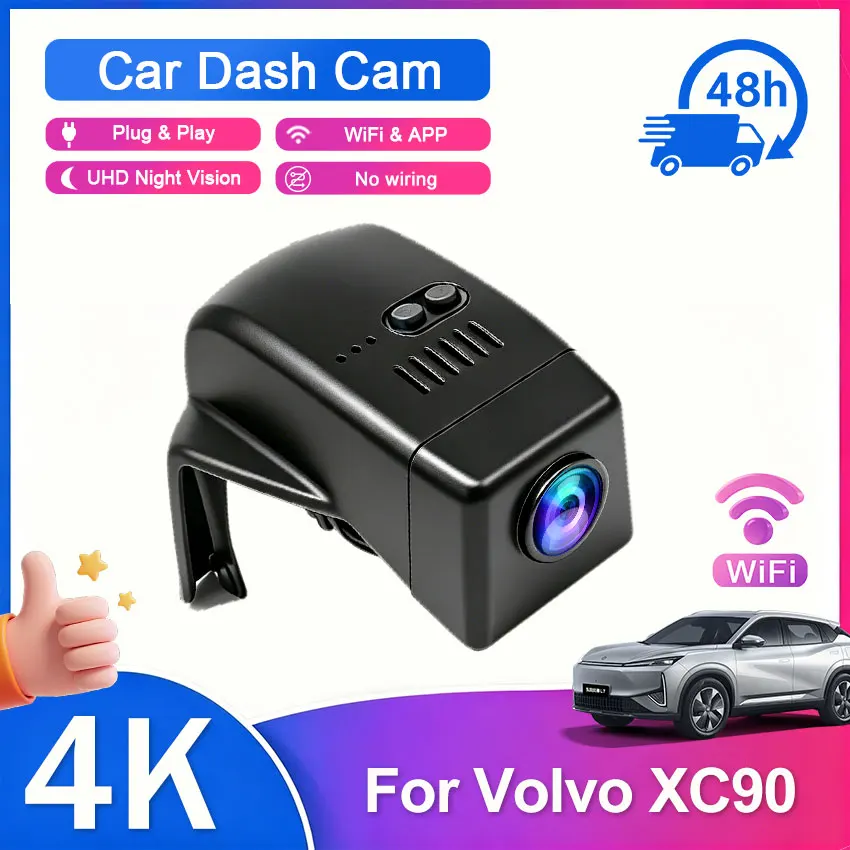 ¡Nuevo! Cámara DVR para Auto con WiFi, Plug and Play, 170° ° Cámara para Tablero de Instrumentos FOV para VOLVO XC90 2160P Volvo XC90 2015-2022