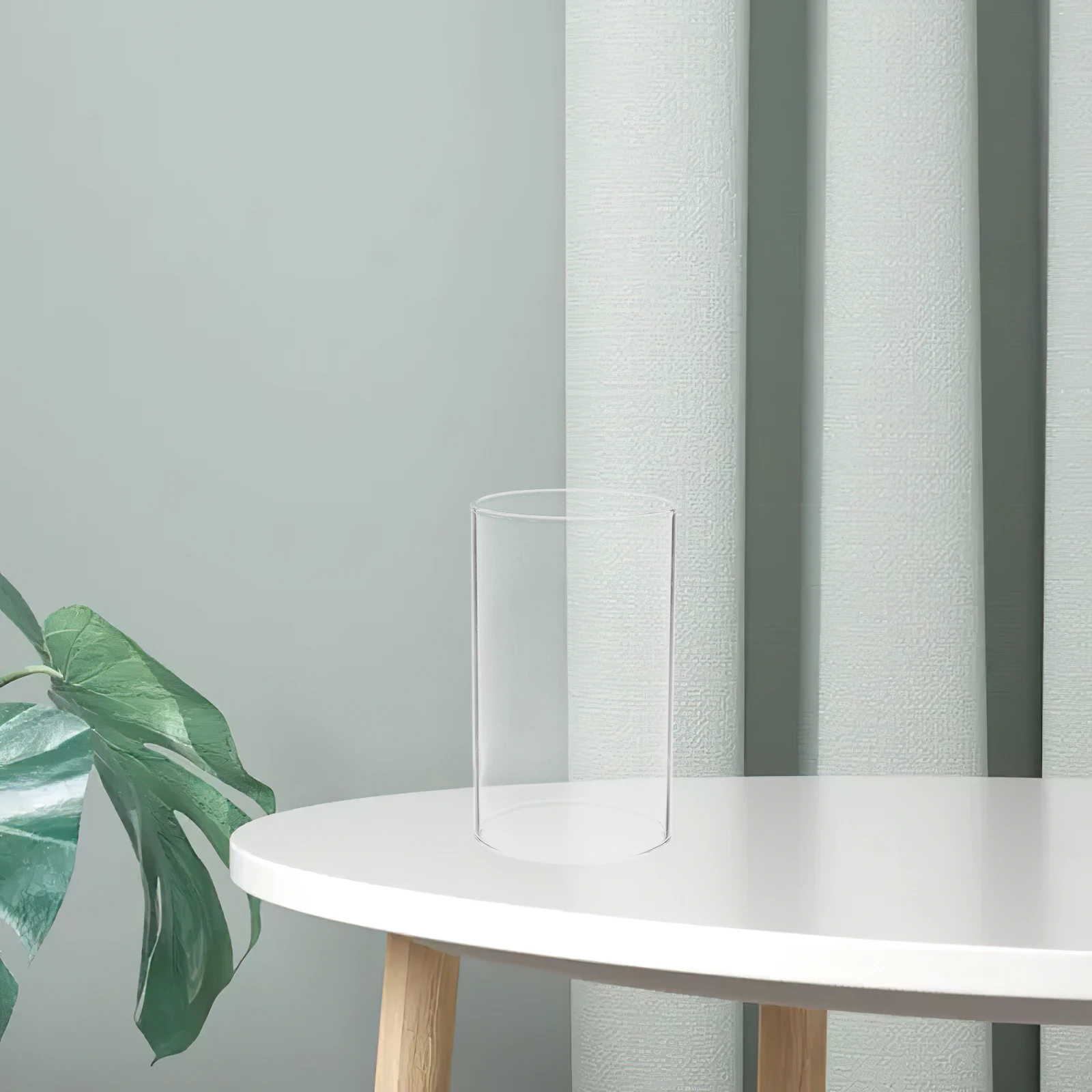 

Clear Glass Cylinder Shade Cover Creative Transparent Open Flame Dome for Pillar Holder Warm Romantic Home