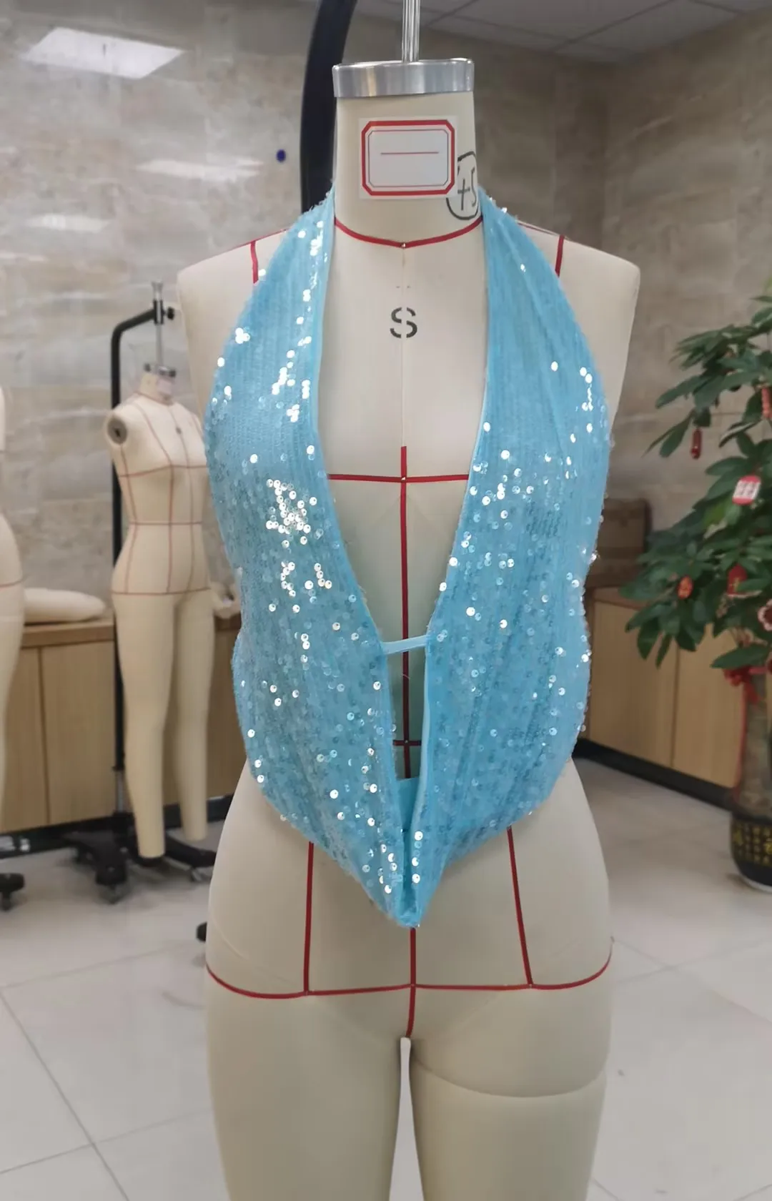 Top halter de lantejoulas para mulheres sexy sem mangas decote em V profundo sem costas glitter regata noite fora festa rave roupas