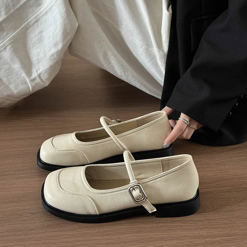 

Весенне-летние женские туфли на плоской подошве премиум-класса на мягкой подошве — шикарное маленькое черное платье в стиле Мэри Джейн, элегантный минималистичный дизайн