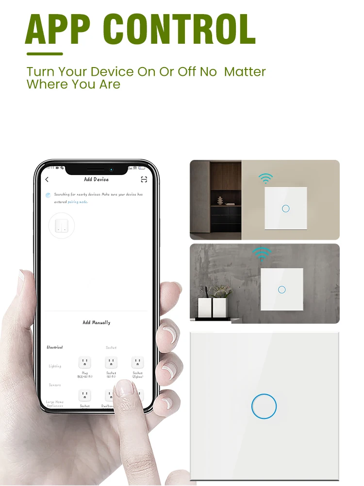 Tuya WiFi Smart Switch Voice Control Need Neutral Wire Light Touch Switch Timer Schedule 1Way Alexa Google Home EU Standard