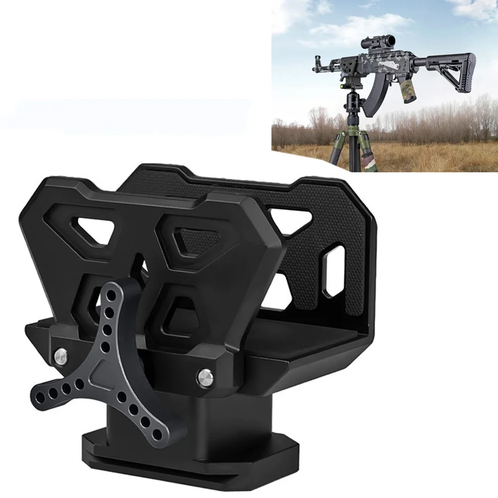 Hunting Shooting Saddle Mount Rifle Clamp Adapter Shooting Rest Saddle Tripod Stick Head Clamp With 3/8