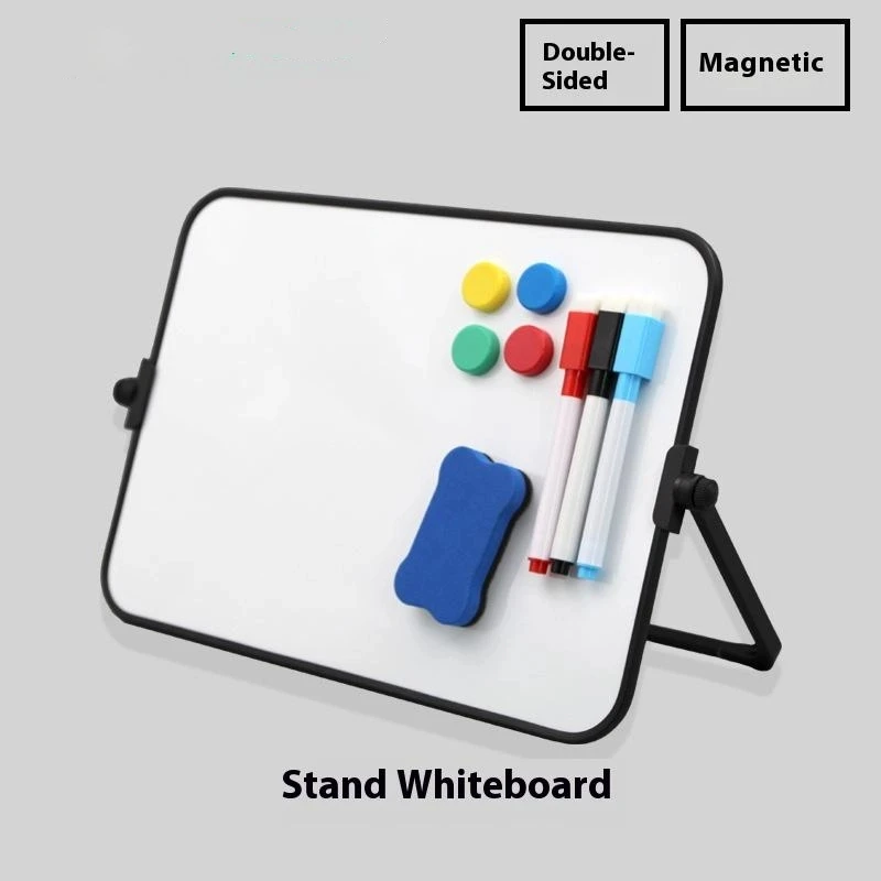 1SET Dry Erase White Board with Stand Erasable Whiteboard with Support School Presentation Board with Bracket Desk Stable