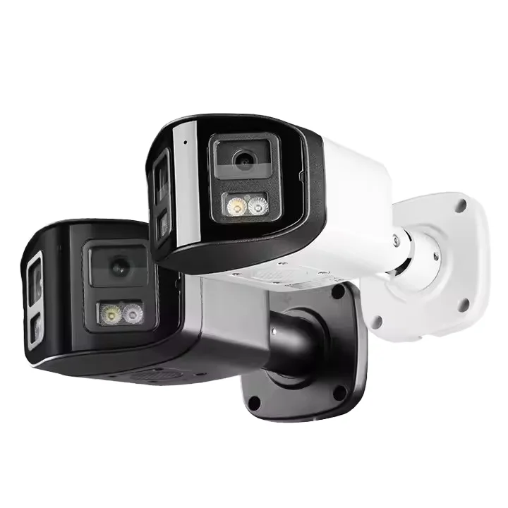 4K 8MP high definition dual lens CCTV 4MP POE motion detection wide angle fixed metal 2 screen security panoramic network