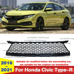 Front Lower Mesh Grille ABS Replacement Black Racing Grills Grill Cover cars accessories for Honda Civic Type-R 2016-2021