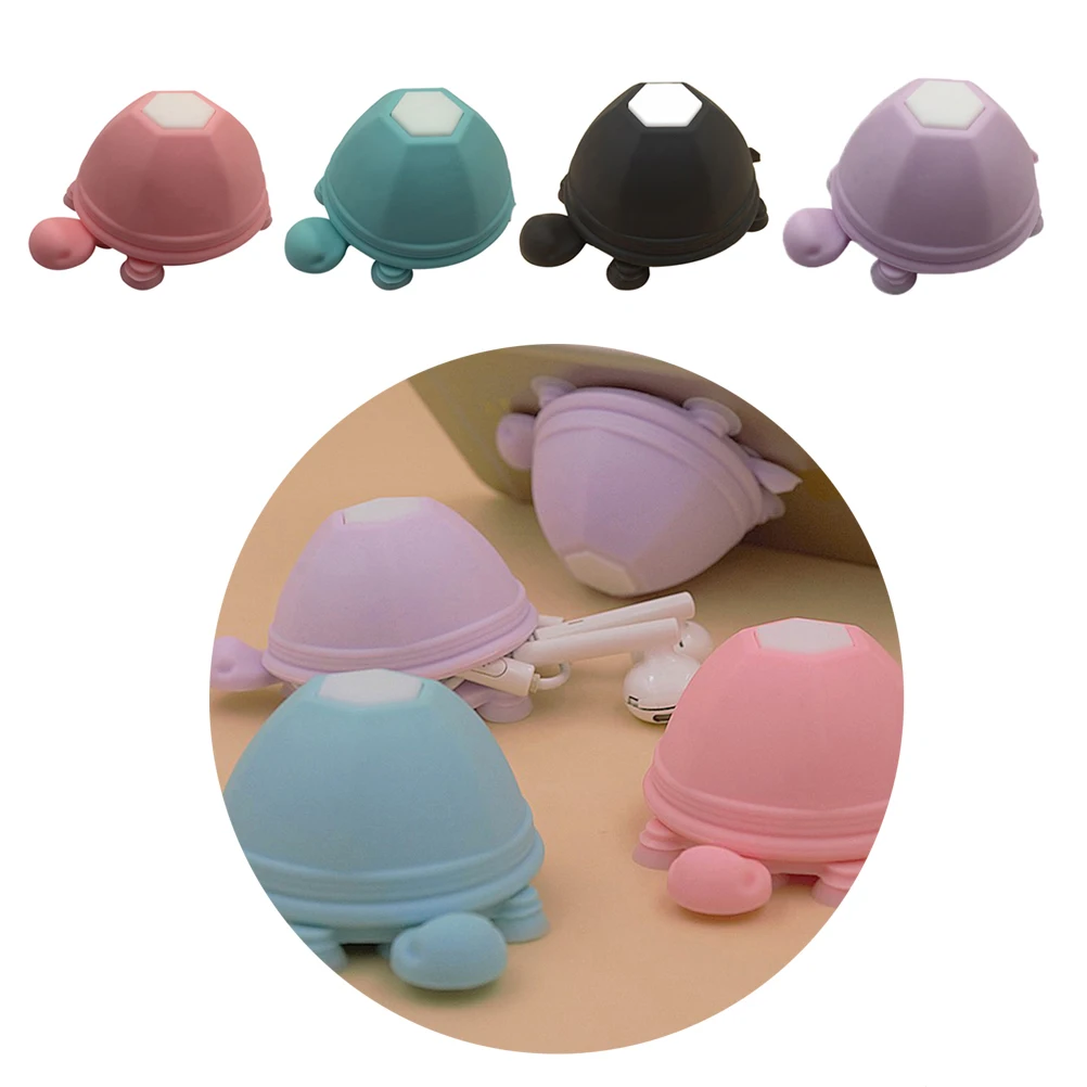 

2 Pcs Silicone Phone Holder Cable Headphone Cord Winder Wire Keeper Earphone Wrap Turtle Suction Cup Stand Cell